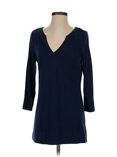 Pre-owned Tommy Bahama 3/4 Sleeve Top Blue V-neck Tops