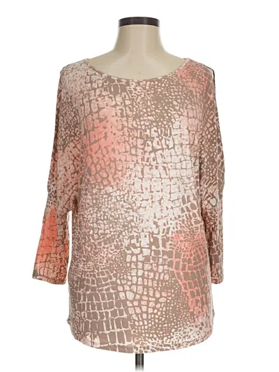 Pre-owned Tommy Bahama 3/4 Sleeve Top Pink Square Neckline Tops