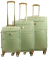 Tommy Bahama 3pc Soft-sided Spinner Luggage Set In Green