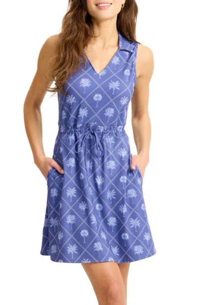 Tommy Bahama Abby Getaway Frond Print Minidress In Blue