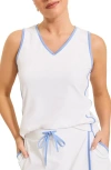 Tommy Bahama Abby Jersey V-neck Tank In White