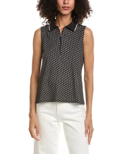 Tommy Bahama Abby Puerto Palms Zip Polo Shirt In Black