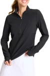 Tommy Bahama Abby Rib Half Zip Top In Black