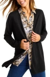 Tommy Bahama Addison Beach Linen Blend Cardigan In Black