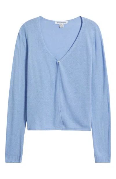 Tommy Bahama Adeline Linen Blend Jersey Cardigan In Blue