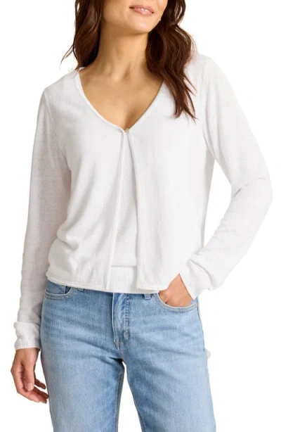 Tommy Bahama Adeline Linen Blend Jersey Cardigan In White