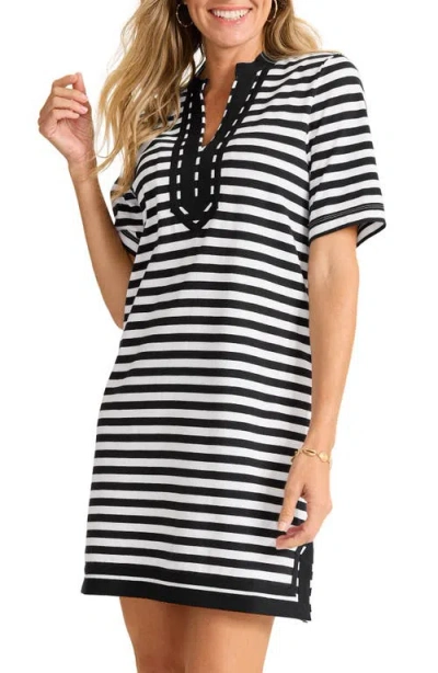 Tommy Bahama Amira Stripe Tunic Dress In Black