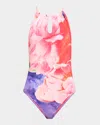 Tommy Bahama Artist Series High-neck One-piece Swimsuit In Touch Of Pink