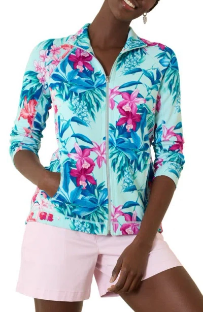 Tommy Bahama Aruba Bloom Bliss Front Zip Sweatshirt In Oceanfront
