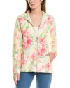 Tommy Bahama Aruba Fleur De Lei Front Zip Jacket In Pink