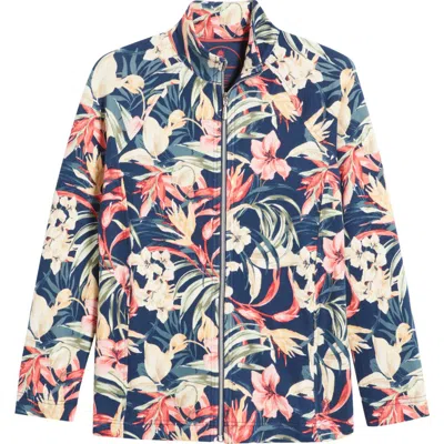 Tommy Bahama Aruba Flora Amora Full Zip Knit Jacket In Blue