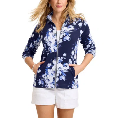 Tommy Bahama Aruba Floral Full-zip Sweatshirt In Blue