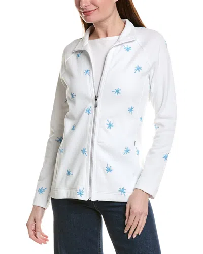 Tommy Bahama Aruba Tossed Palm Full Zip Sweatshirt In White