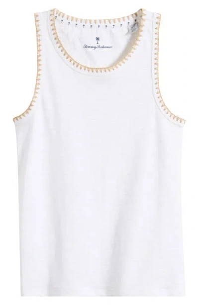 Tommy Bahama Ashby Isles Embroidered Slubbed Cotton Tank In White