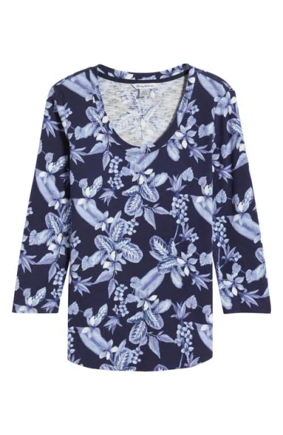 Tommy Bahama Ashby Isles High Tide Floral Scoop Neck T-shirt In Coastline