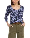 Tommy Bahama Ashby Isles High Tide Floral Scoop Neck T-shirt In Blue