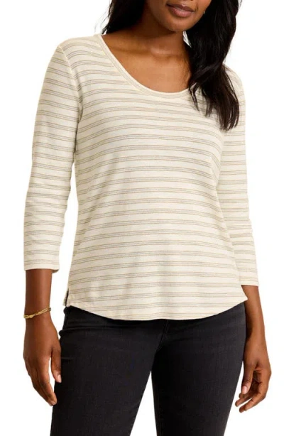 Tommy Bahama Ashby Isles Metallic Stripe Cotton Blend Top In Neutral