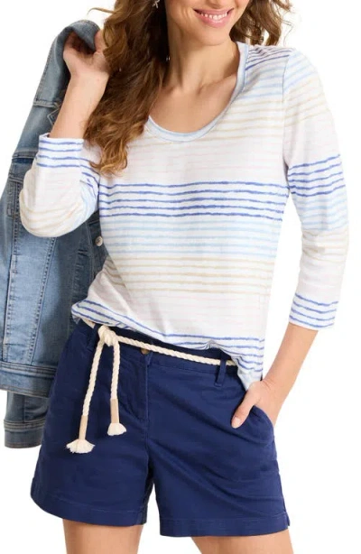 Tommy Bahama Ashby Isles Stripe Scoop Neck Cotton T-shirt In White