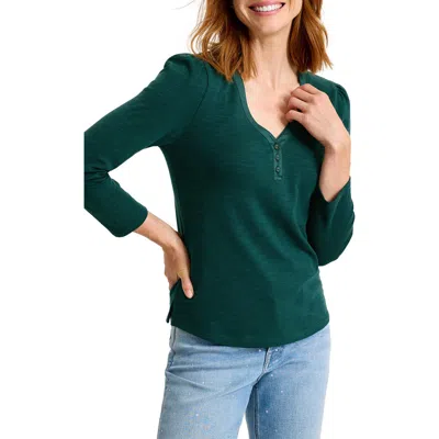 Tommy Bahama Ashby Stretch Cotton Slub Henley Top In Green