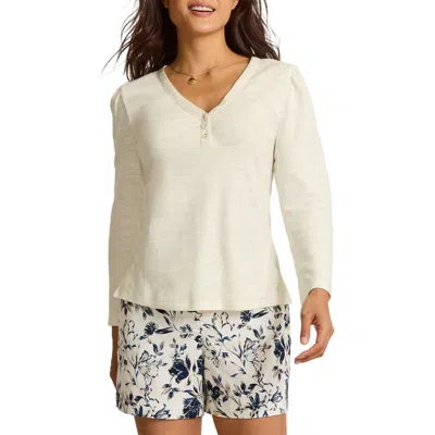 Tommy Bahama Ashby Stretch Cotton Slub Henley Top In White