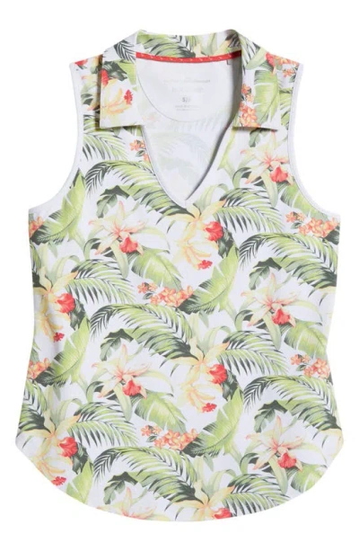 Tommy Bahama Aubrey Floral Islandzone® Sleeveless V-neck Polo In White