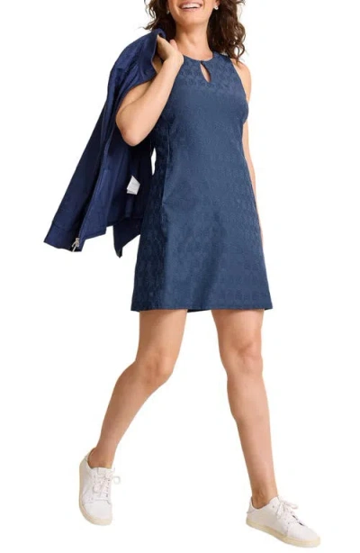 Tommy Bahama Aubrey Mongram Jacquard Sleeveless Minidress In Blue
