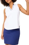Tommy Bahama Aubrey Piped Sleeveless Performance Polo In White