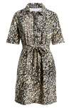 Tommy Bahama Aubrey Spot Tie Waist Shirtdress In Brown