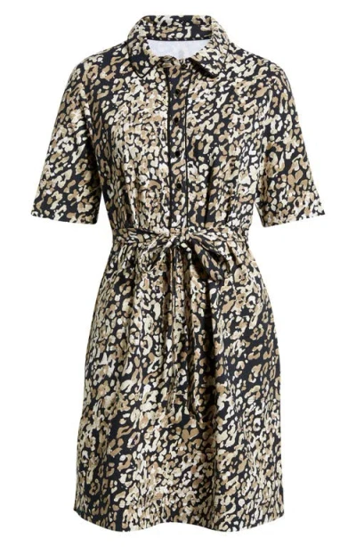 Tommy Bahama Aubrey Spot Tie Waist Shirtdress In Multi