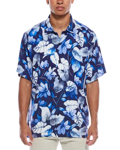 Tommy Bahama Azure Escape Silk Camp Shirt In Blue