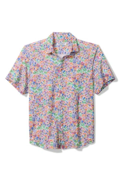 Tommy Bahama Bahama Coast Amalfi Views Short Sleeve Button-up Shirt In Brown