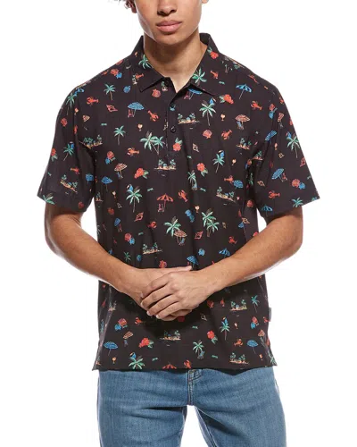Tommy Bahama Bahama Coast Palm Villa Islandzone Polo Shirt In Black