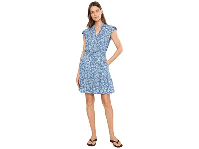 Tommy Bahama Bahia Blooms Short Sleeve Short Dress Women's Dress Med Indigo Wash: Xs (us 2) In Multi