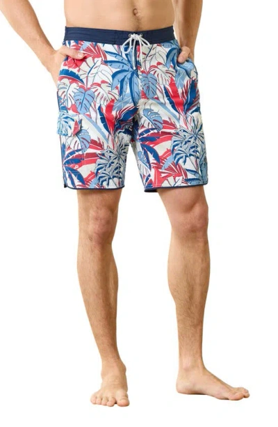 Tommy Bahama Men's Baja Beachside Jungle Fronds Swim Shorts In Classic Blue