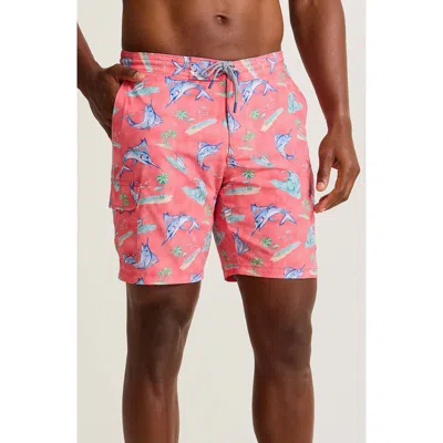 Tommy Bahama Baja Del Marlin Print Board Shorts In Pink