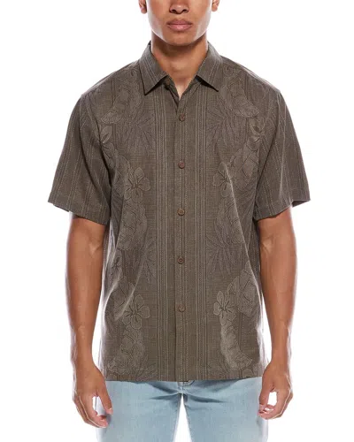 Tommy Bahama Bali Border Silk Camp Shirt In Green