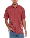 Tommy Bahama Bali Border Silk Camp Shirt In Red