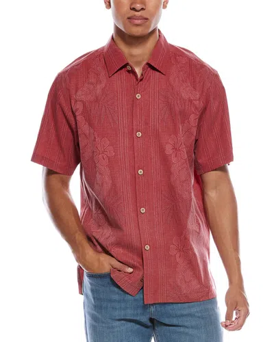 Tommy Bahama Bali Border Silk Camp Shirt In Red
