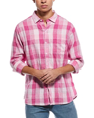 Tommy Bahama Barbados Breeze Beach Day Check Linen-blend Shirt In Pink