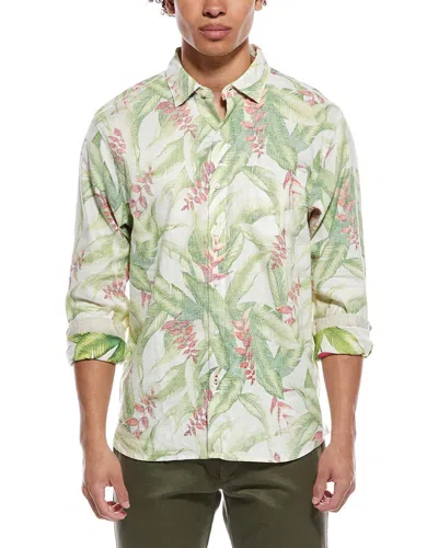 Tommy Bahama Barbados Breeze Calypso Fronds Linen-blend Shirt In Green