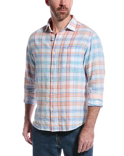 Tommy Bahama Barbados Breeze La Vida Check Linen-blend Shirt In White