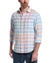 Tommy Bahama Barbados Breeze La Vida Check Linen-blend Shirt In White