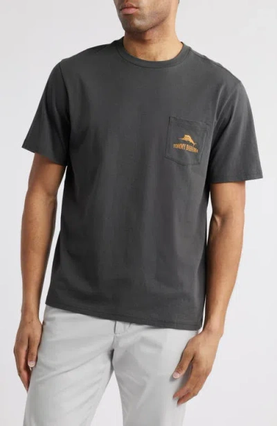 Tommy Bahama Battle Of The Bands Cotton Graphic Pocket T-shirt In Coal