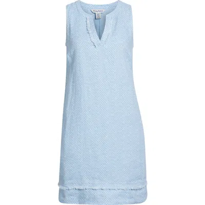 Tommy Bahama Bay Breeze Geo Print Linen Shift Minidress In Chambray Blue