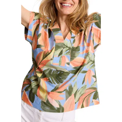 Tommy Bahama Beach Bloom Poplin Popover Top In Multi