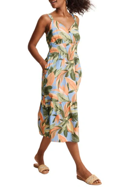 Tommy Bahama Beach Blooms Sleeveless Midi Dress In Blue