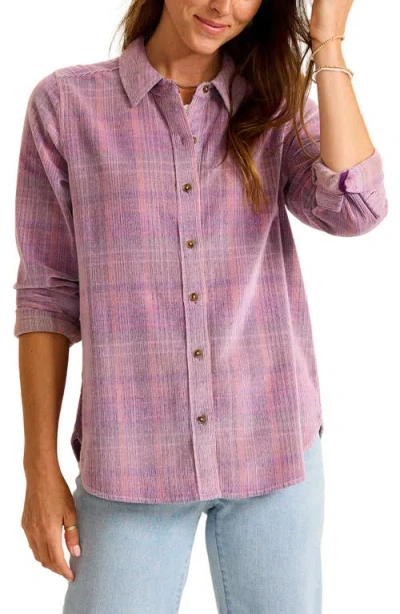 Tommy Bahama Beachfront Stretch Cotton Corduroy Button-up Shirt In Purple
