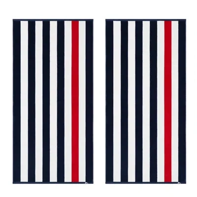 Tommy Bahama Beachside 2 Piece Beach Towel Set In Navy