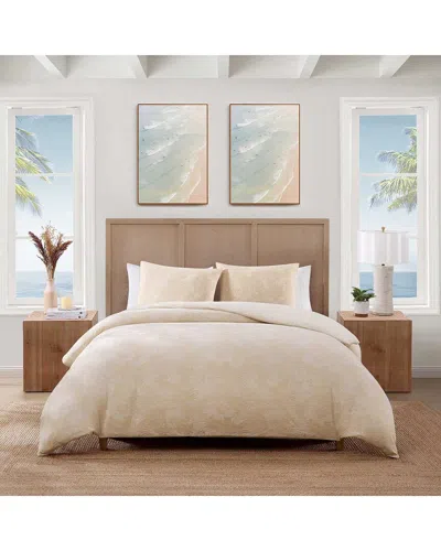 Tommy Bahama Beachside Blooms Cotton Sateen Jacquard Duvet Set In Brown