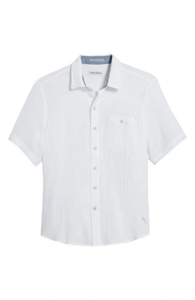 Tommy Bahama Beachside Cruiser Short Sleeve Seersucker Button-up Shirt In White